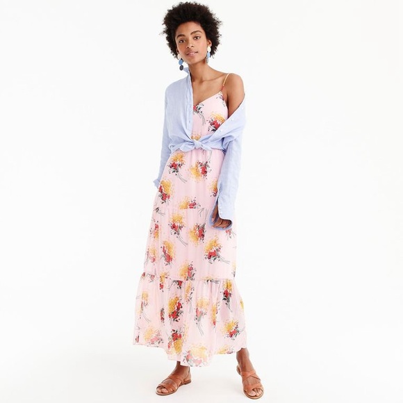 J. Crew Dresses & Skirts - J. Crew Mercantile Floral Bouquet Tiered Maxi Dress
